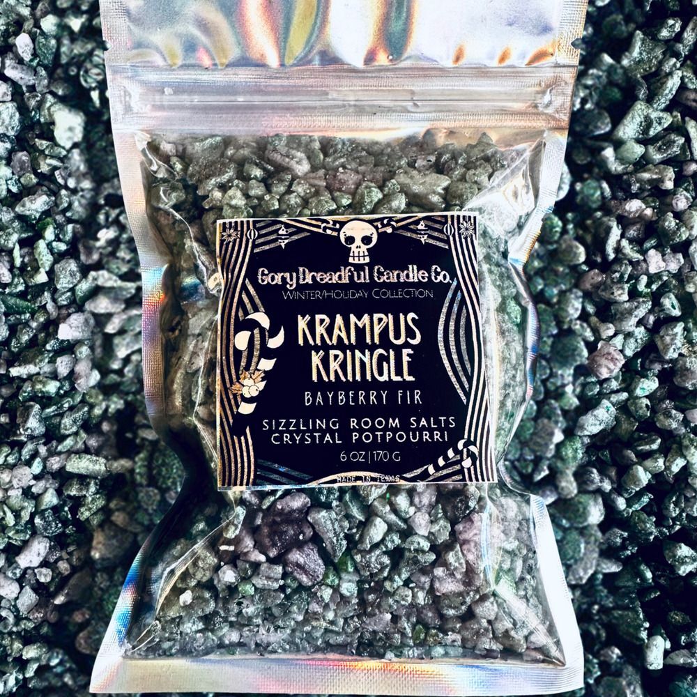 Krampus Kringle Sizzling Room Salt Crystal Potpourri: Bayberry Fir Wreath Scent